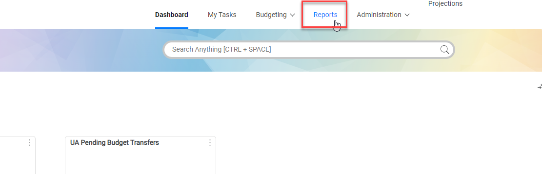 2. Select Reports.