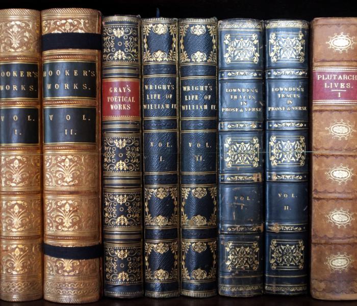 Old leatherbound books