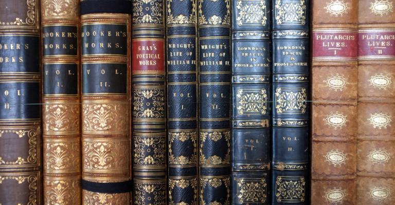 Old leatherbound books