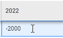  In the field with the year, enter the amount.