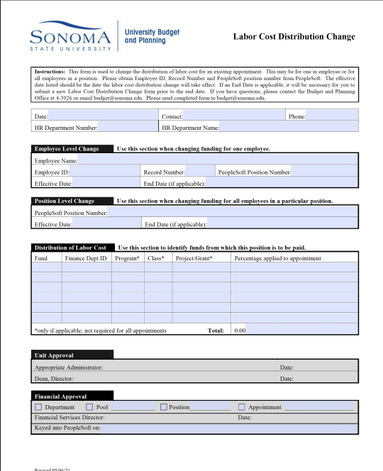 Open LCD Change form.